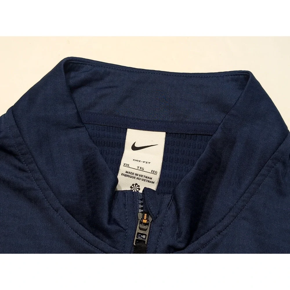 NIKE Detroit Tigers MLB Quarter Zip Pullover Mens XXL Navy Team Issue